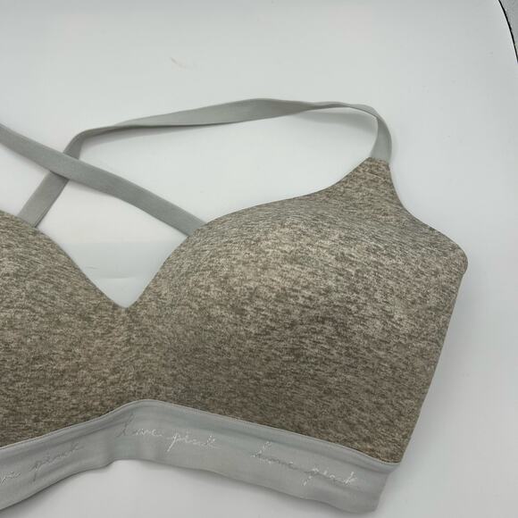 Victoria’s Secret PINK Wear Everywhere Bra 36DD Lightly Lined Gray Adjustable - Picture 5 of 8